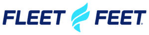 Fleet Feet Logo in dark and light blue.