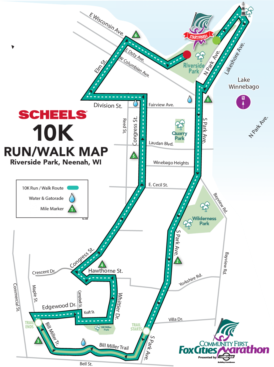 Fox Cities Marathon | 10K course map-2022