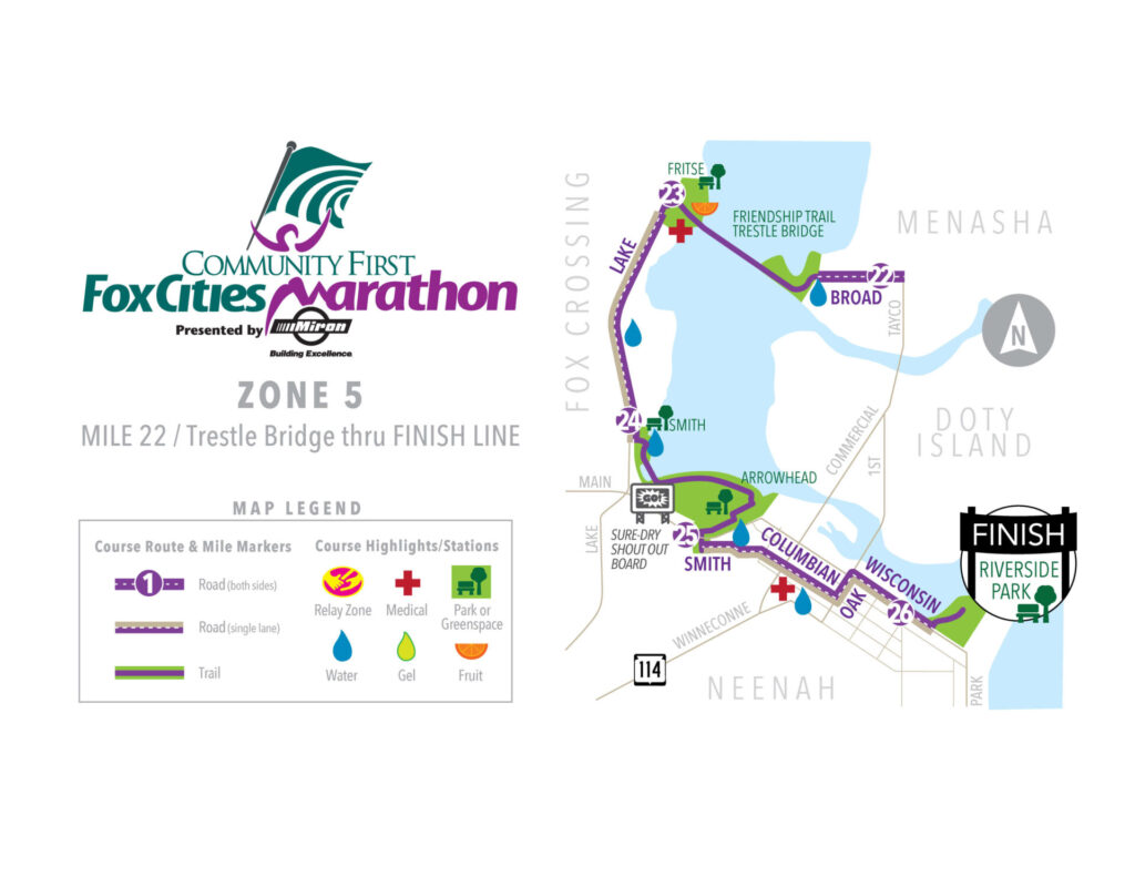 Fox Cities Marathon Fox Cities Marathon Zone Map for 2023 Zone 5