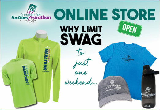 Online Store for Fox Cities Marathon shirts hats and water bottle