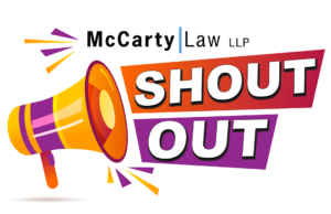 McCarty Law LLP Shout Out Board megaphone image.