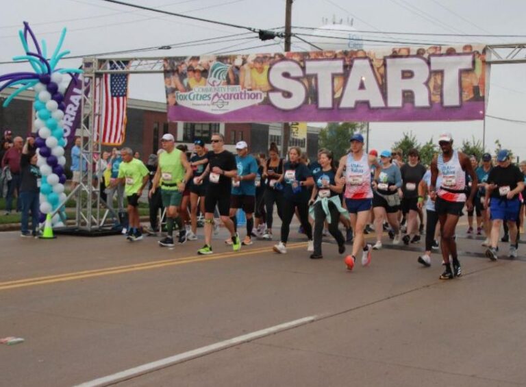 Fox Cities Marathon Competitive Walk Half Marathon start line.