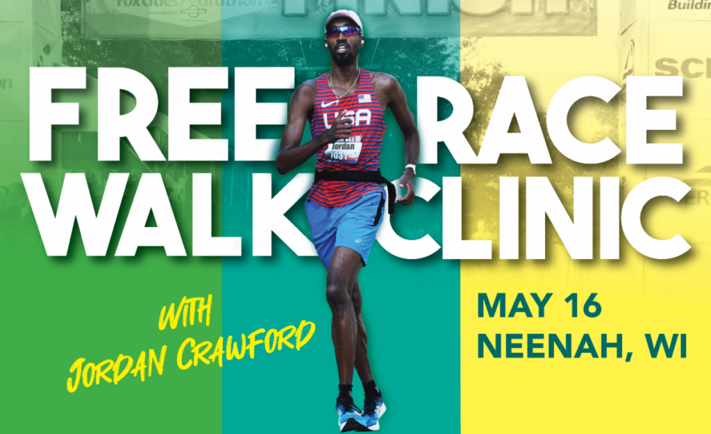 Fox Cities Marathon free race walking clinic with Jordan Crawford, walking.