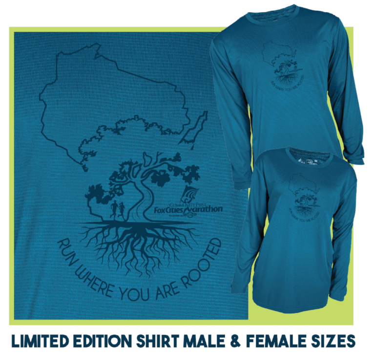 Fox Cities Marathon run where your roots are shirts.