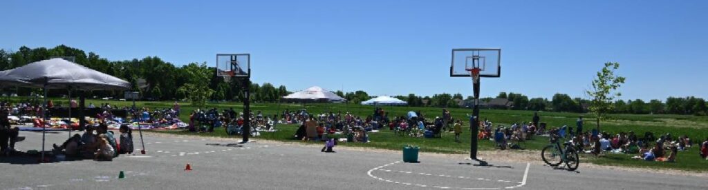 Sandy Slope Elementary school field day basketball court.