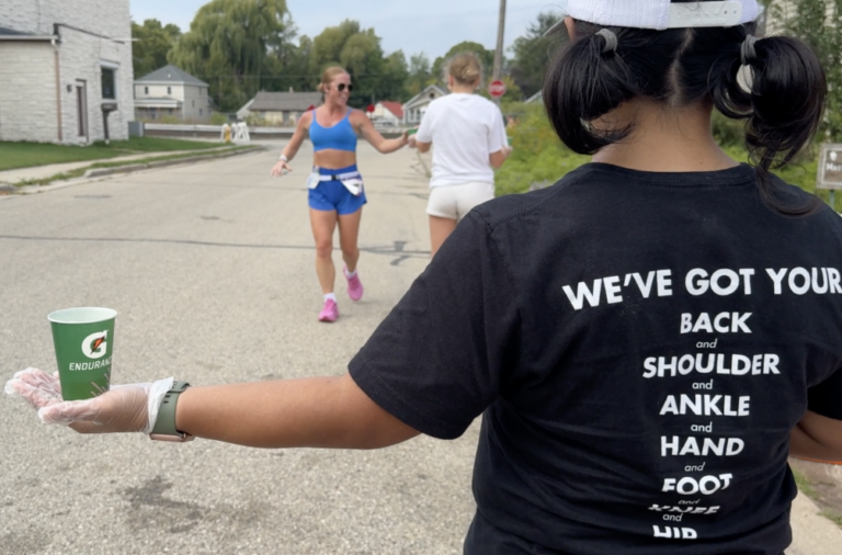 Fox Cities Marathon sponsor OSMS water station.