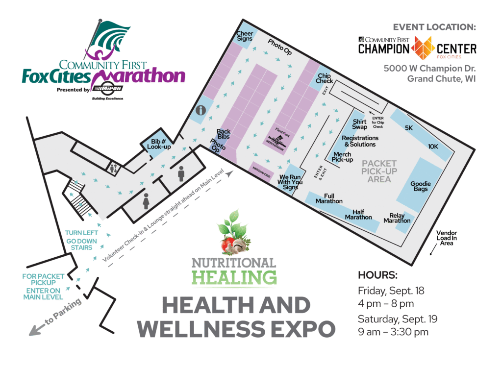 Fox Cities Marathon 2026 Health and Wellness Expo map.